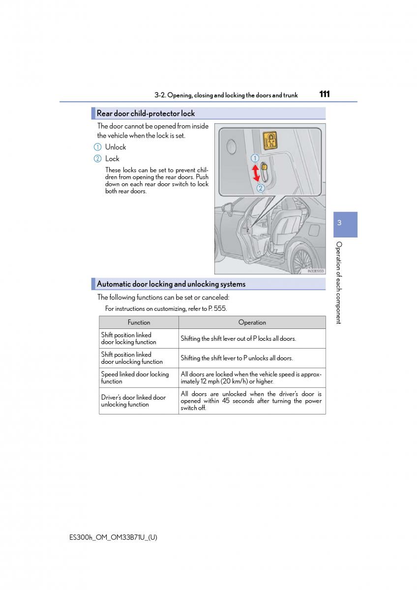 manual  Lexus ES300h VI 6 XV60 owners manual / page 111