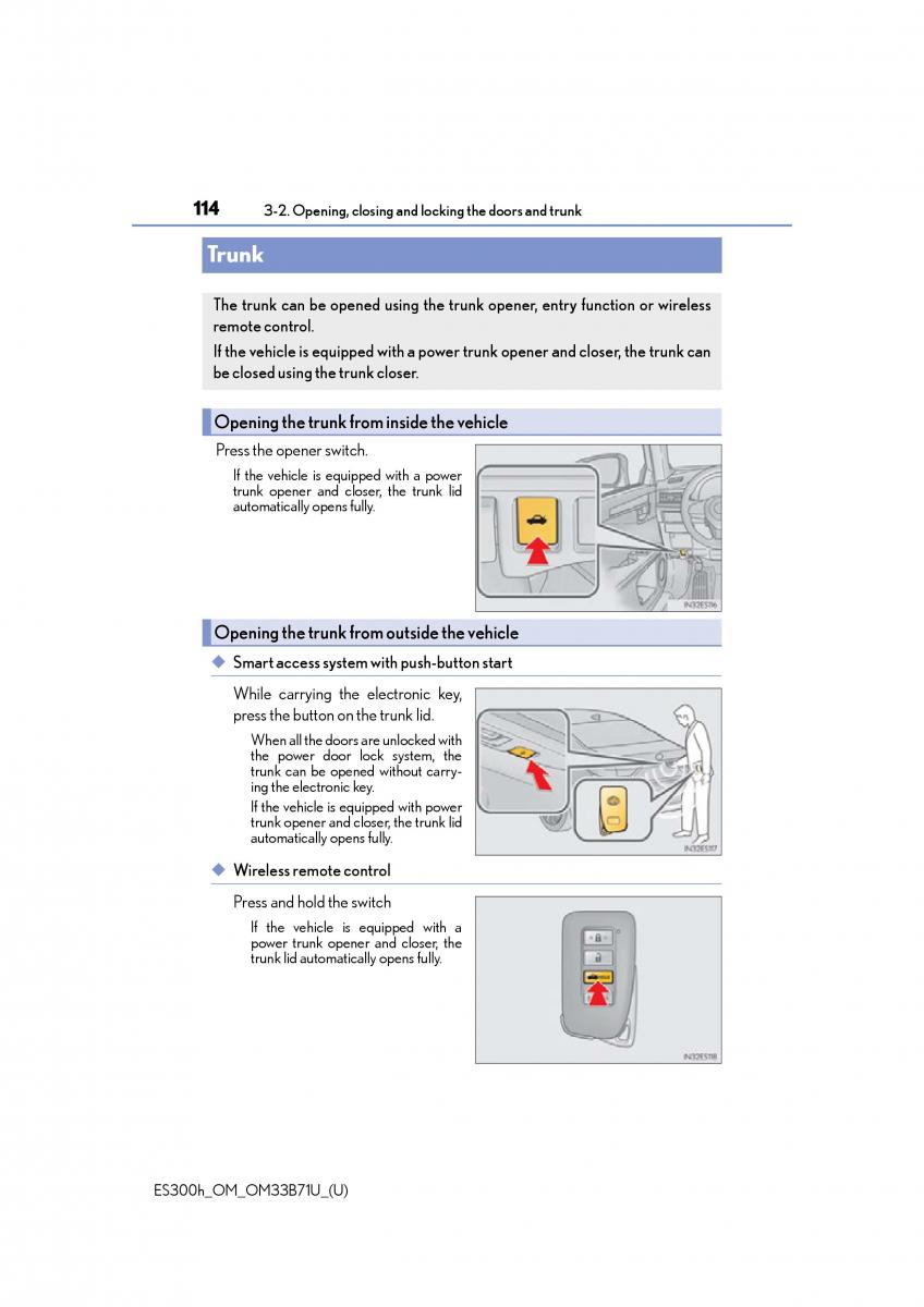 manual  Lexus ES300h VI 6 XV60 owners manual / page 114