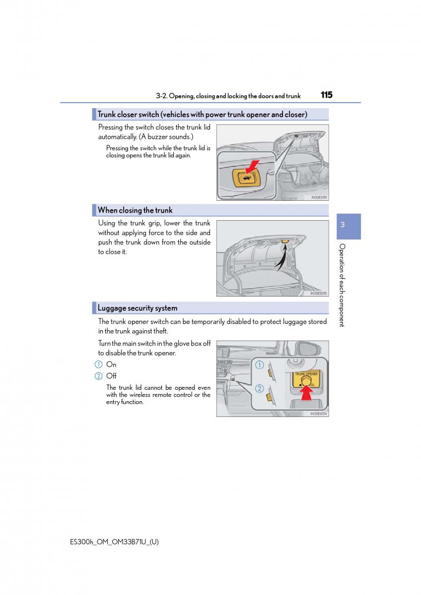 manual  Lexus ES300h VI 6 XV60 owners manual / page 115