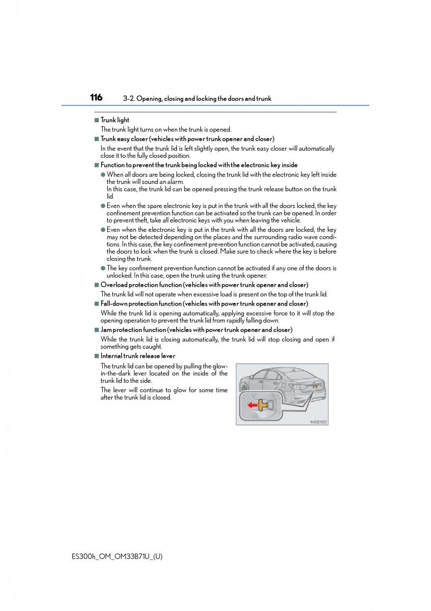 manual  Lexus ES300h VI 6 XV60 owners manual / page 116