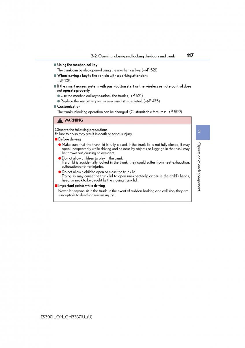 manual  Lexus ES300h VI 6 XV60 owners manual / page 117