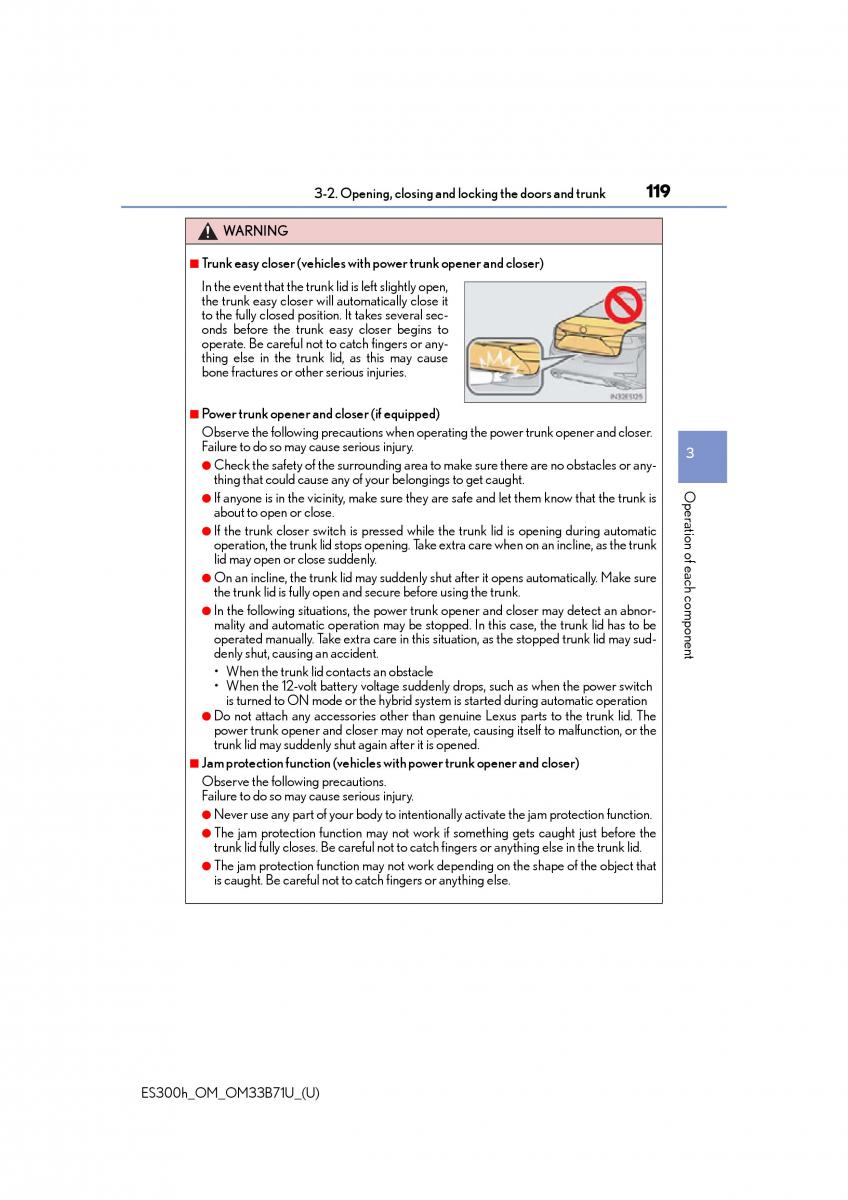 manual  Lexus ES300h VI 6 XV60 owners manual / page 119