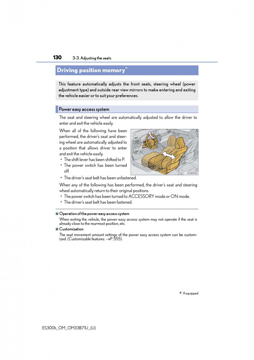 manual  Lexus ES300h VI 6 XV60 owners manual / page 130