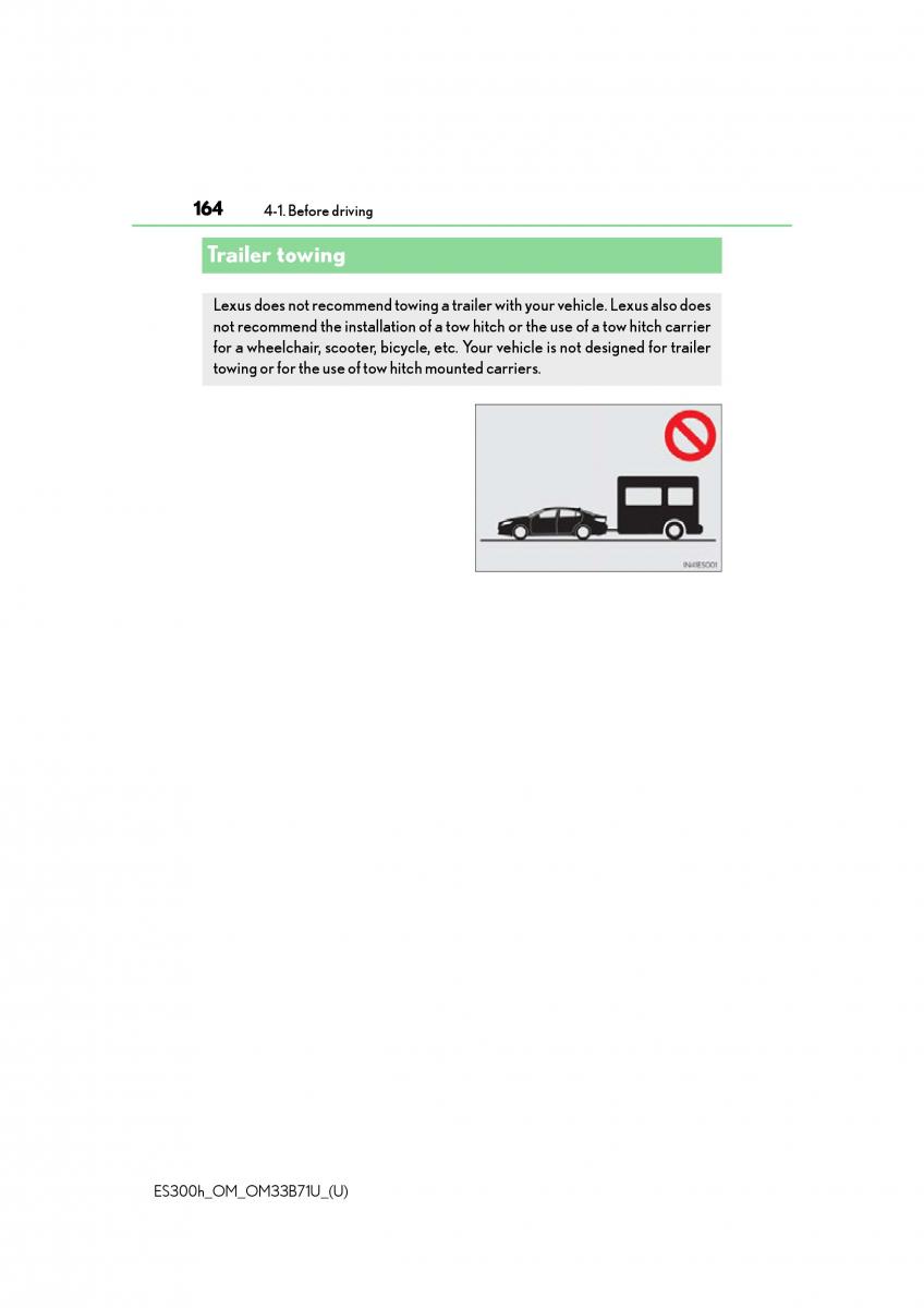 manual  Lexus ES300h VI 6 XV60 owners manual / page 164