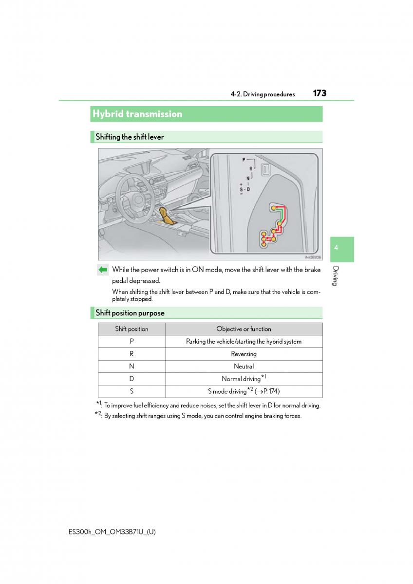 manual  Lexus ES300h VI 6 XV60 owners manual / page 173