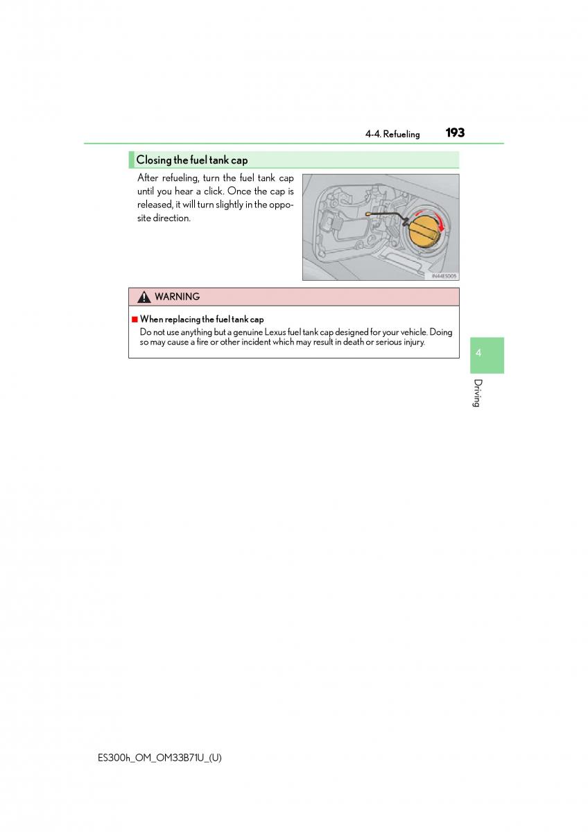 manual  Lexus ES300h VI 6 XV60 owners manual / page 193