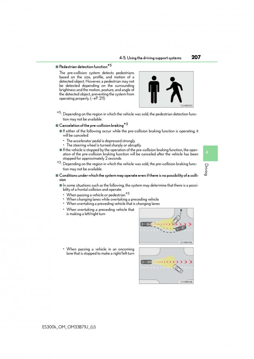 manual  Lexus ES300h VI 6 XV60 owners manual / page 207