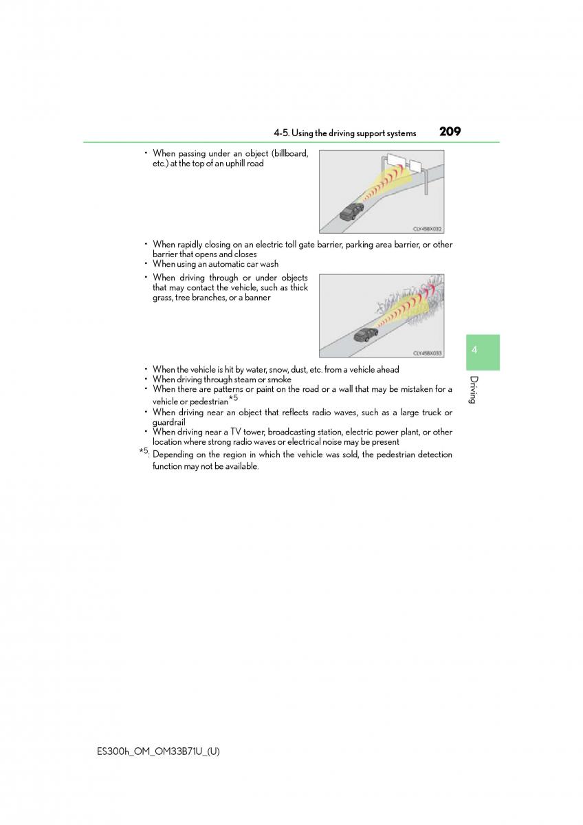 manual  Lexus ES300h VI 6 XV60 owners manual / page 209