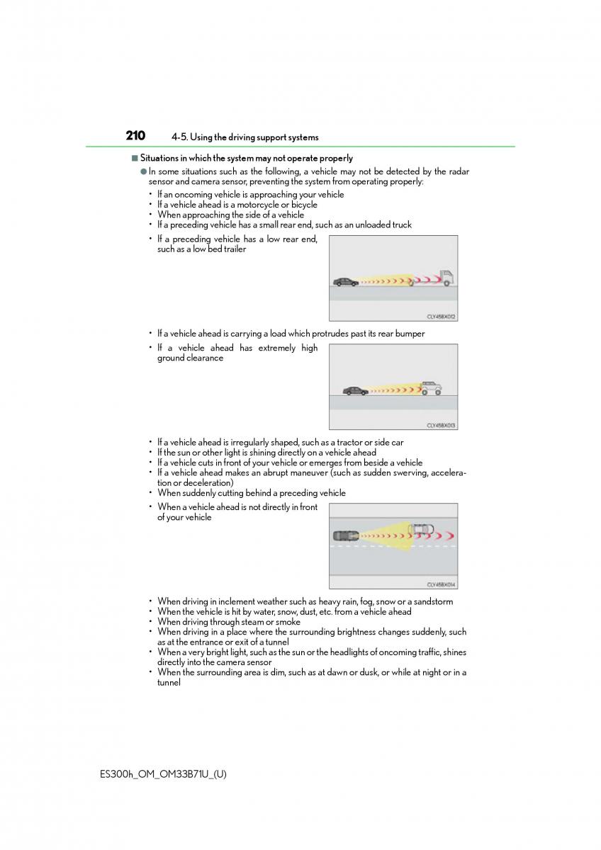 manual  Lexus ES300h VI 6 XV60 owners manual / page 210