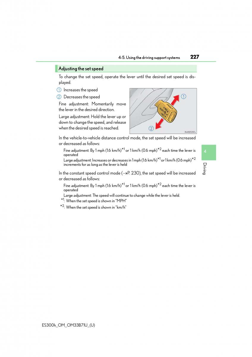 manual  Lexus ES300h VI 6 XV60 owners manual / page 227