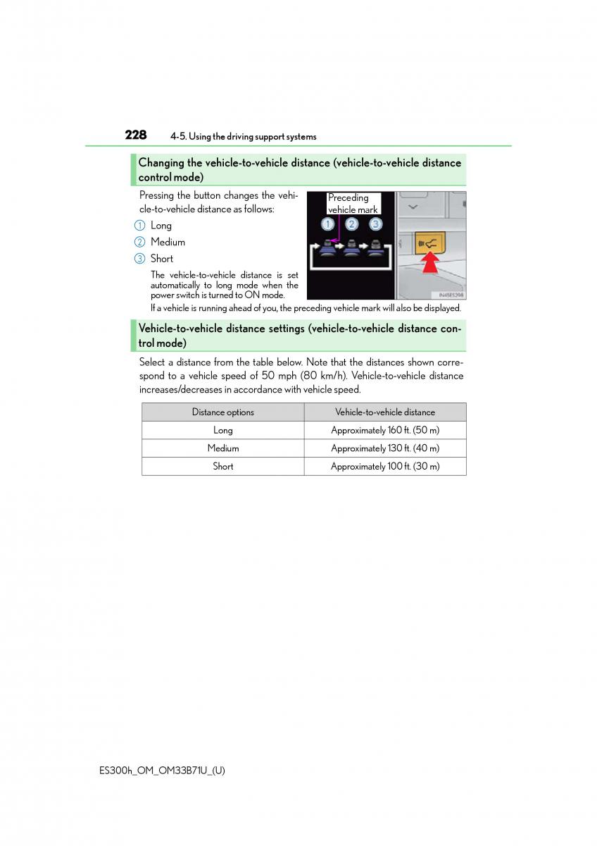 manual  Lexus ES300h VI 6 XV60 owners manual / page 228