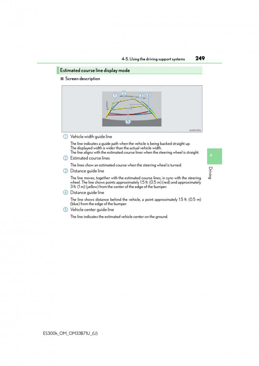 manual  Lexus ES300h VI 6 XV60 owners manual / page 249