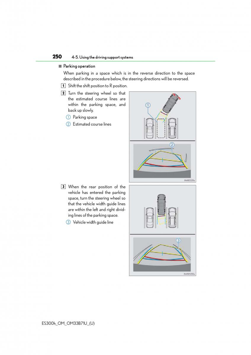 manual  Lexus ES300h VI 6 XV60 owners manual / page 250