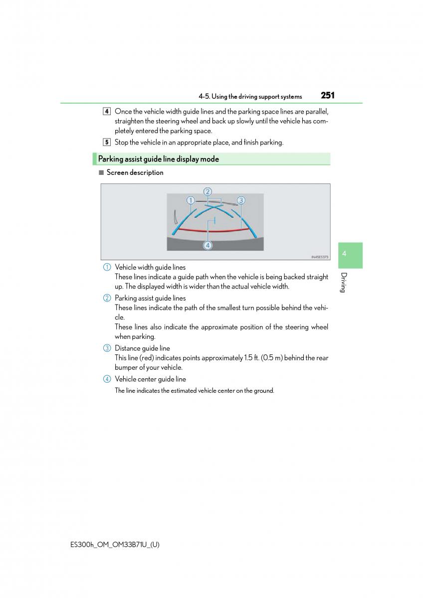 manual  Lexus ES300h VI 6 XV60 owners manual / page 251