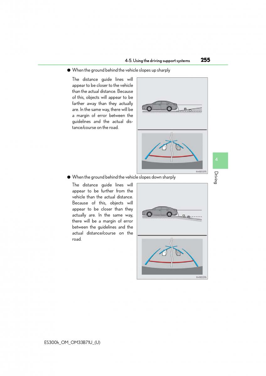 manual  Lexus ES300h VI 6 XV60 owners manual / page 255