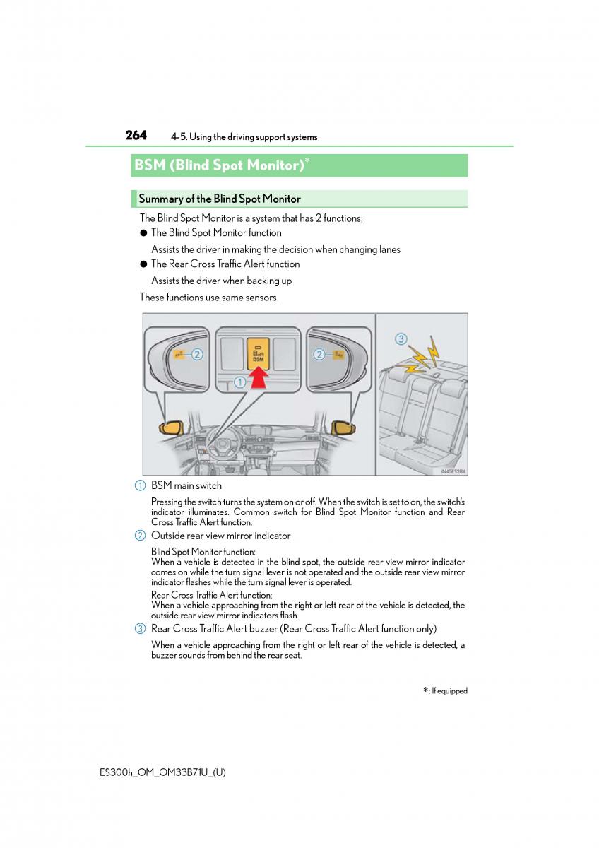 manual  Lexus ES300h VI 6 XV60 owners manual / page 264