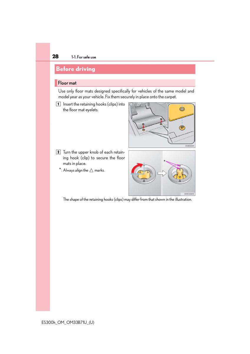 manual  Lexus ES300h VI 6 XV60 owners manual / page 28