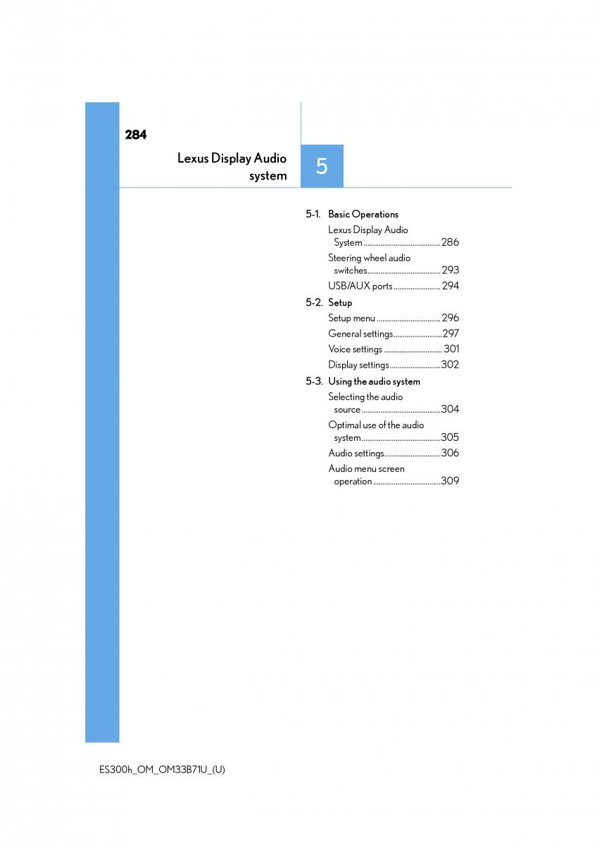 manual  Lexus ES300h VI 6 XV60 owners manual / page 284