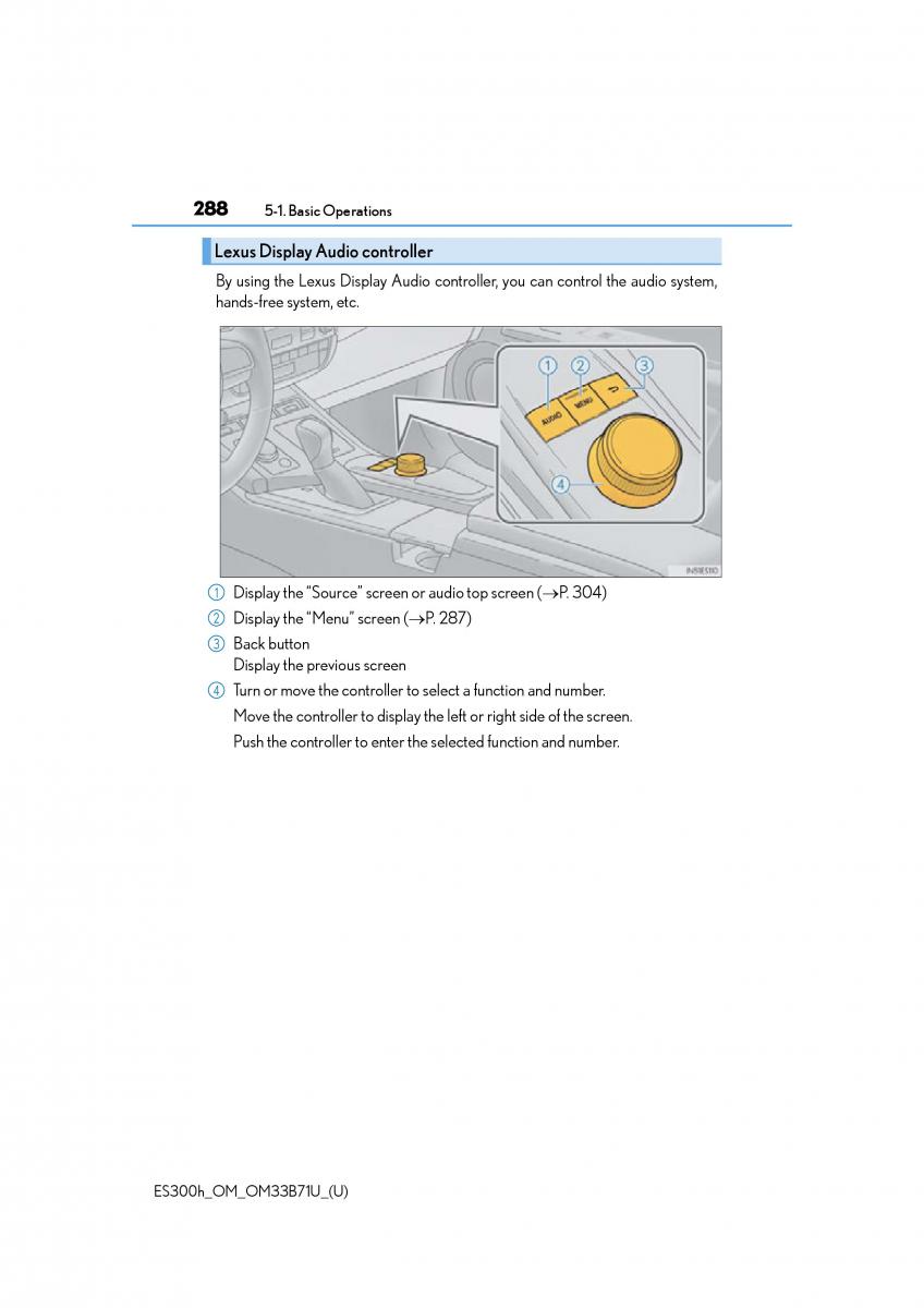 manual  Lexus ES300h VI 6 XV60 owners manual / page 288