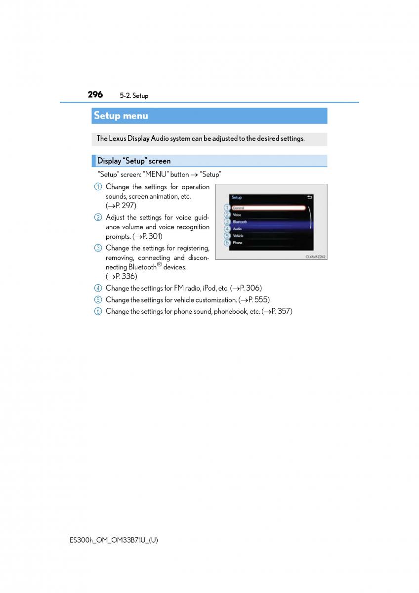 manual  Lexus ES300h VI 6 XV60 owners manual / page 296