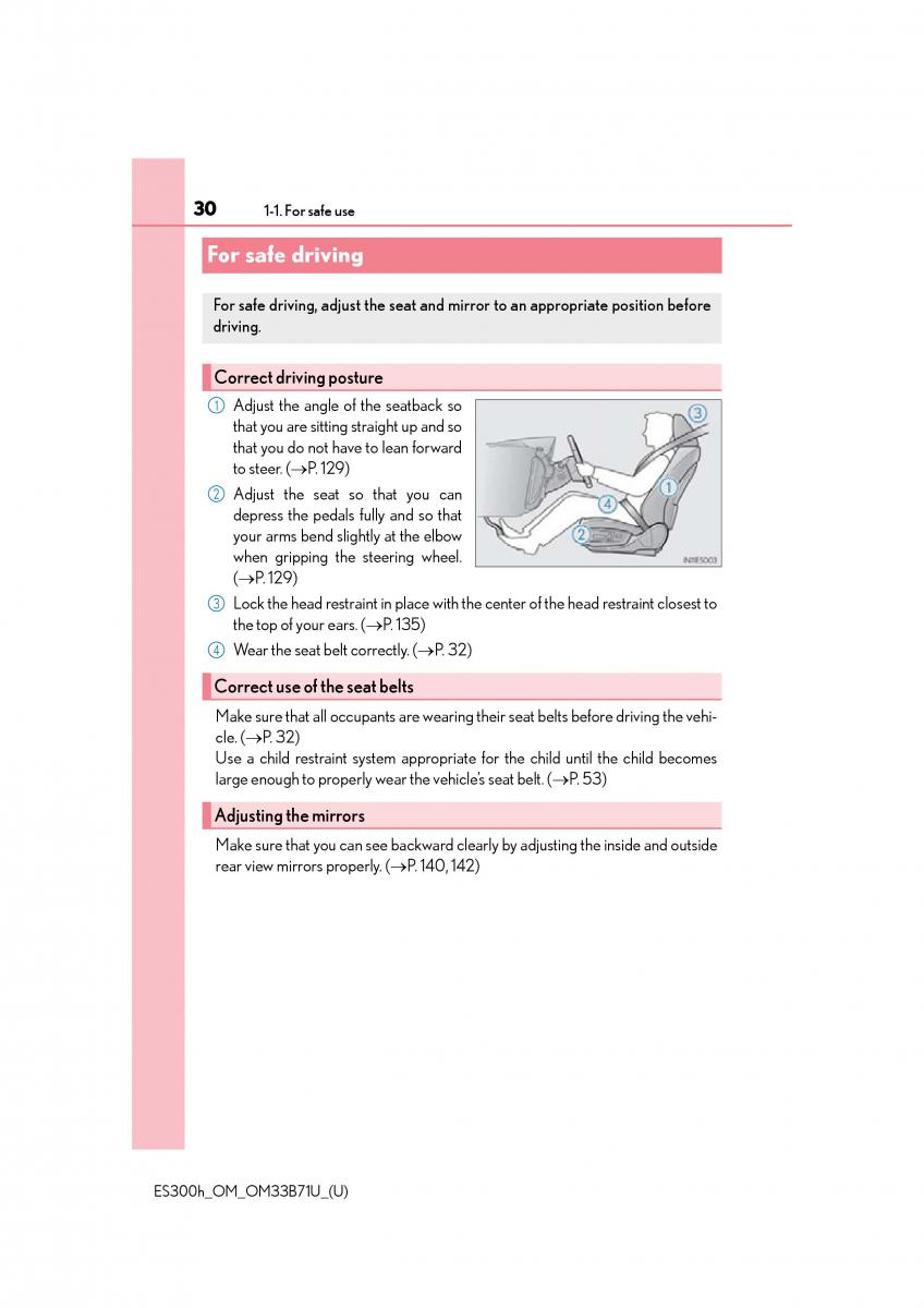 manual  Lexus ES300h VI 6 XV60 owners manual / page 30