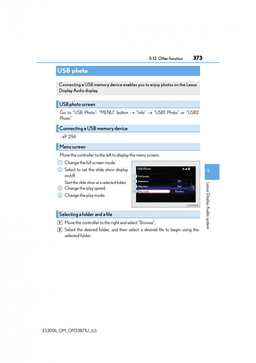 manual  Lexus ES300h VI 6 XV60 owners manual / page 373