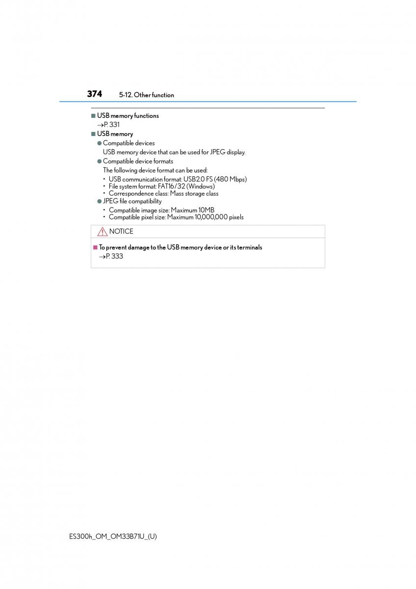 manual  Lexus ES300h VI 6 XV60 owners manual / page 374