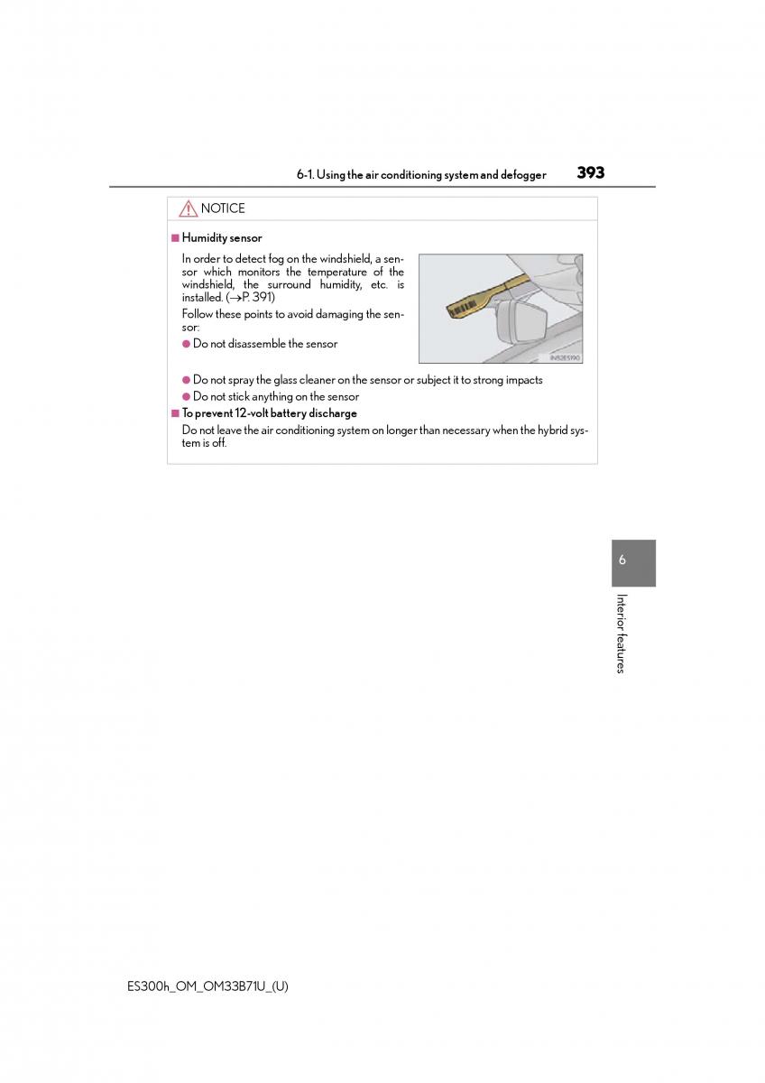 manual  Lexus ES300h VI 6 XV60 owners manual / page 393