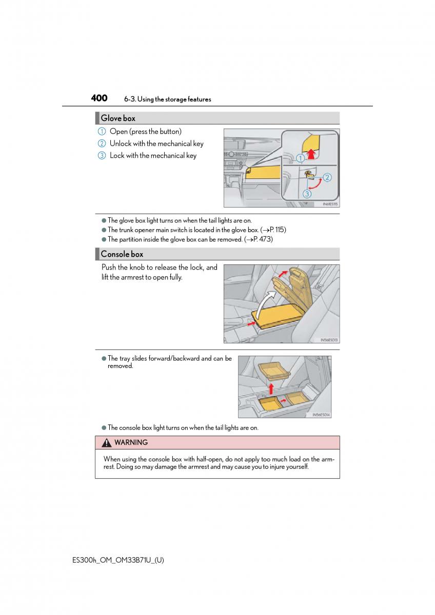 manual  Lexus ES300h VI 6 XV60 owners manual / page 400