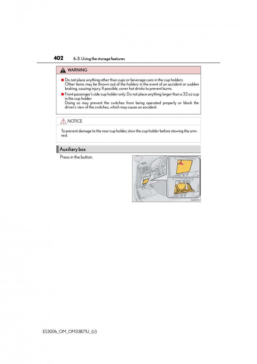 manual  Lexus ES300h VI 6 XV60 owners manual / page 402