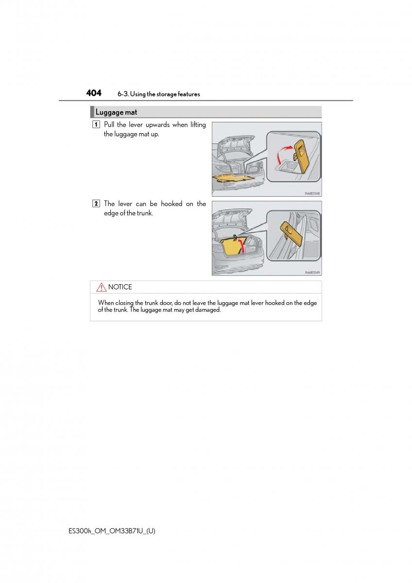 manual  Lexus ES300h VI 6 XV60 owners manual / page 404