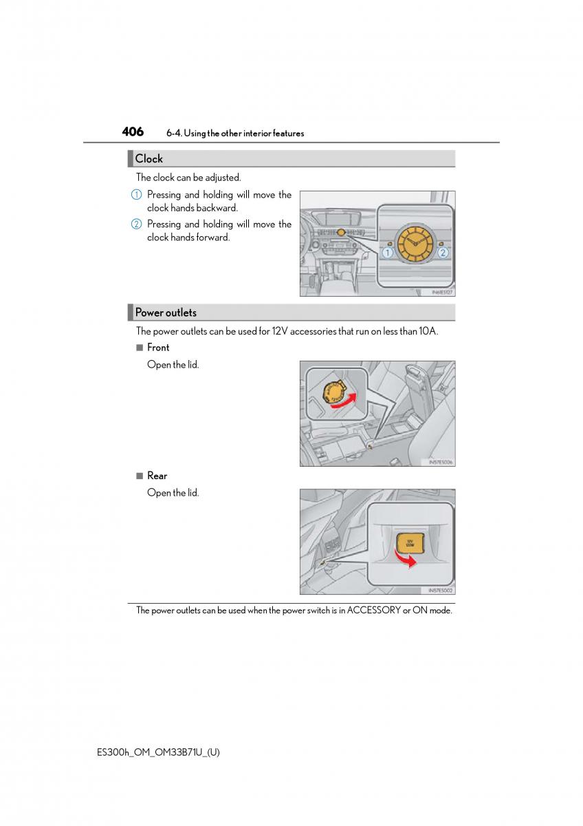 manual  Lexus ES300h VI 6 XV60 owners manual / page 406