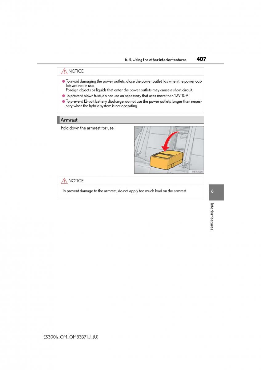 manual  Lexus ES300h VI 6 XV60 owners manual / page 407