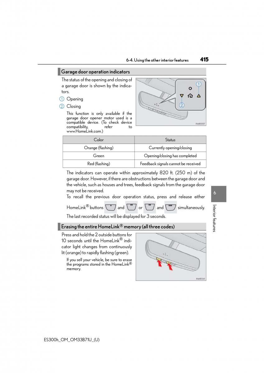 manual  Lexus ES300h VI 6 XV60 owners manual / page 415