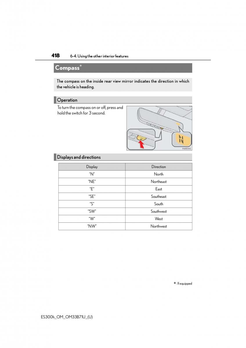 Lexus ES300h VI 6 XV60 owners manual / page 418