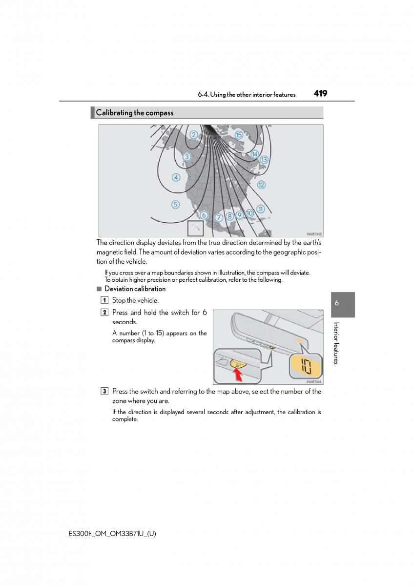 manual  Lexus ES300h VI 6 XV60 owners manual / page 419