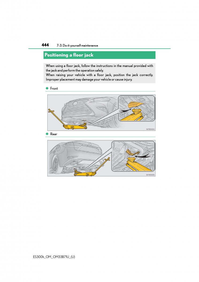 manual  Lexus ES300h VI 6 XV60 owners manual / page 444