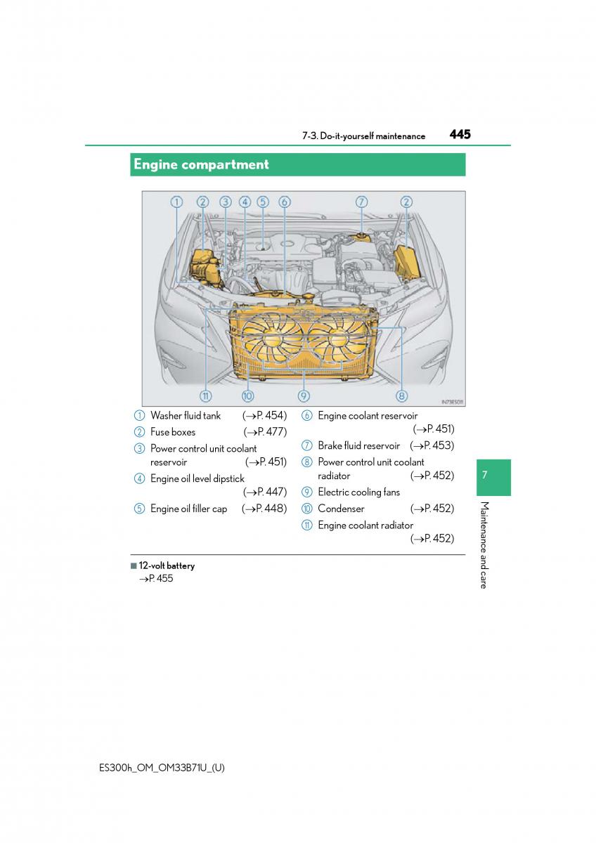 manual  Lexus ES300h VI 6 XV60 owners manual / page 445