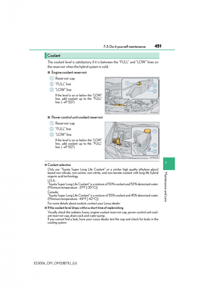 manual  Lexus ES300h VI 6 XV60 owners manual / page 451