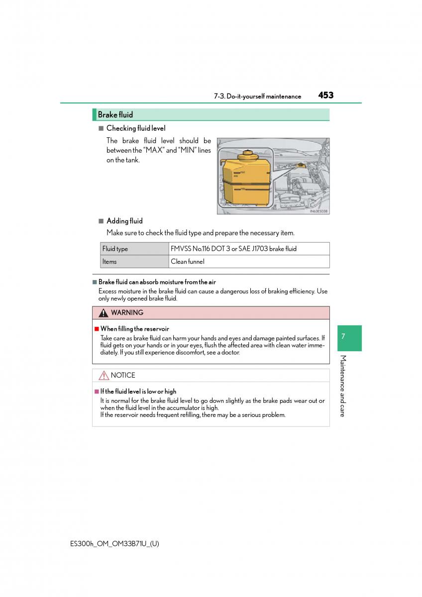 manual  Lexus ES300h VI 6 XV60 owners manual / page 453