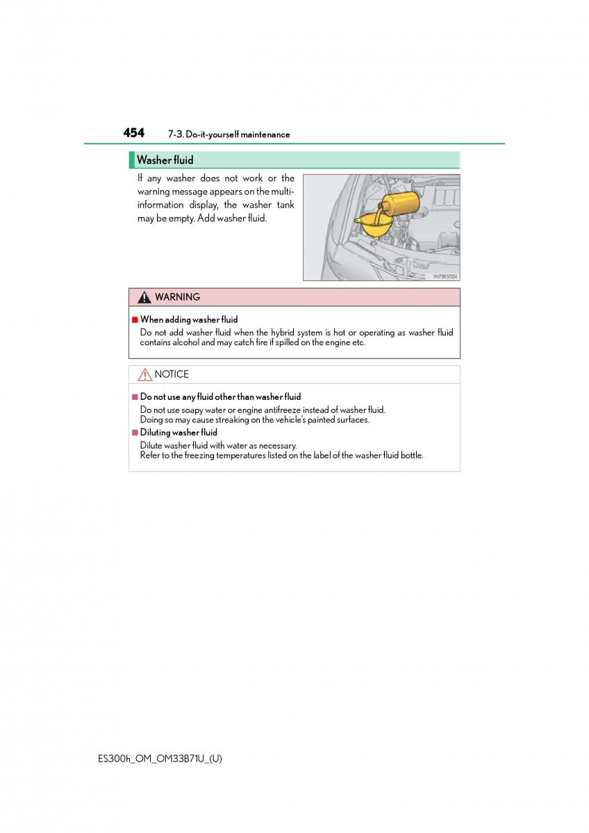 manual  Lexus ES300h VI 6 XV60 owners manual / page 454