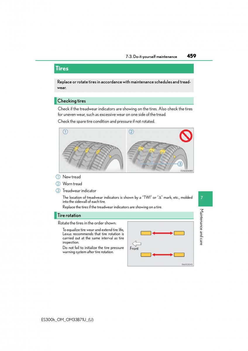 manual  Lexus ES300h VI 6 XV60 owners manual / page 459