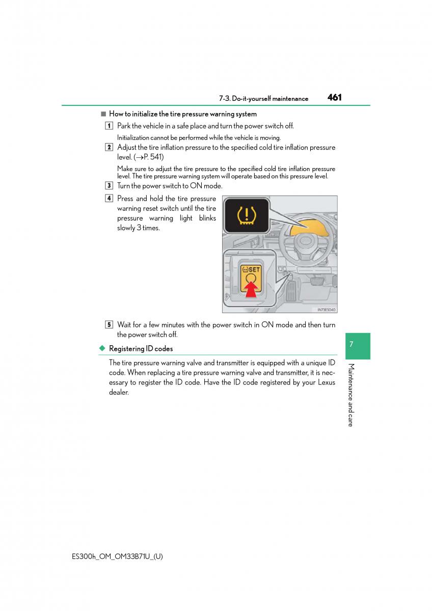 manual  Lexus ES300h VI 6 XV60 owners manual / page 461