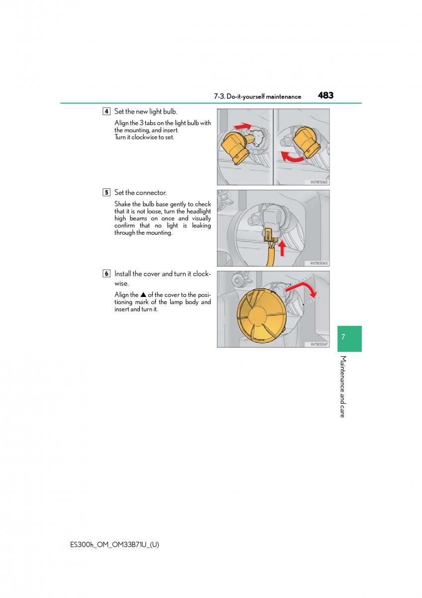 manual  Lexus ES300h VI 6 XV60 owners manual / page 483