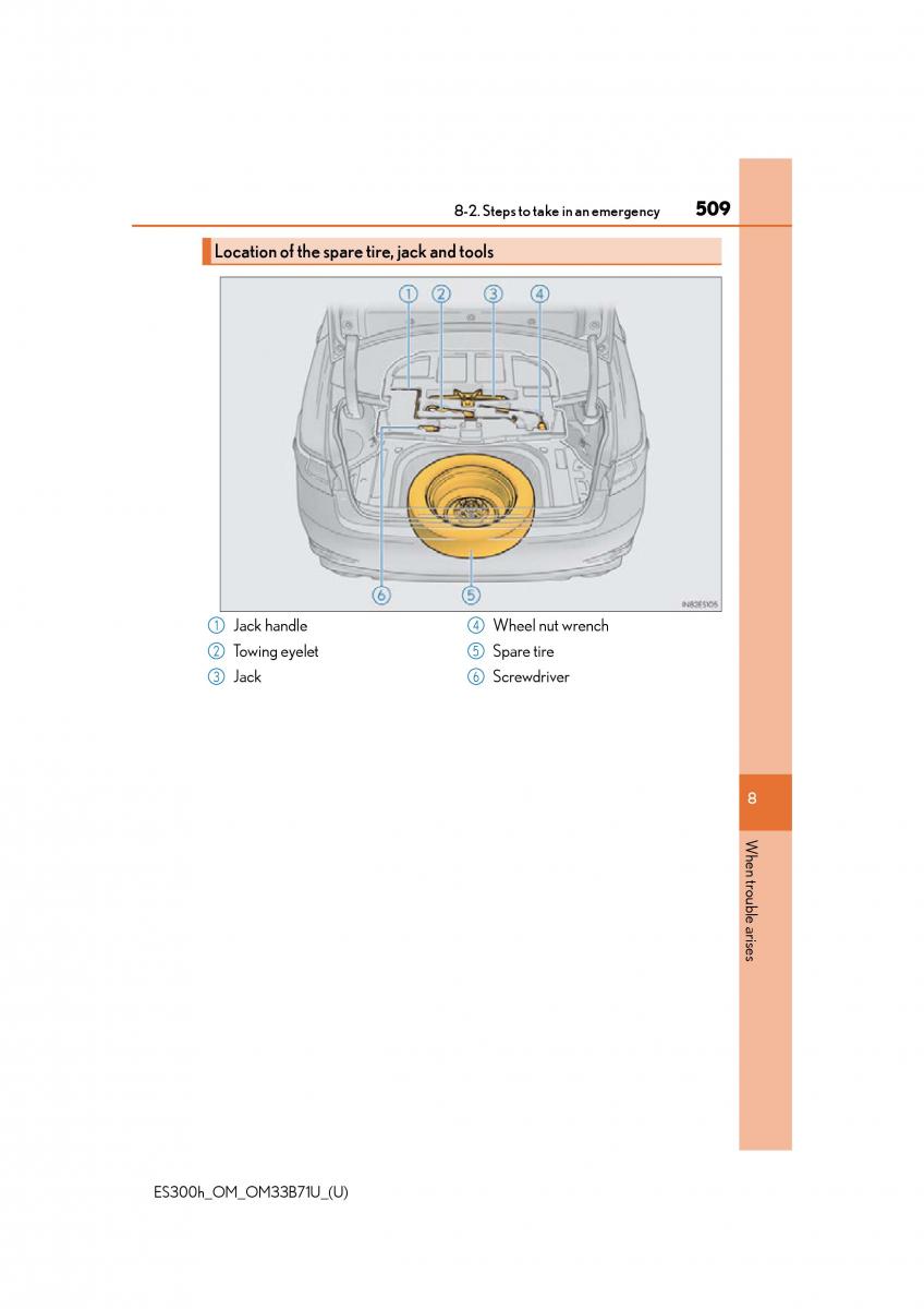 Lexus ES300h VI 6 XV60 owners manual / page 509