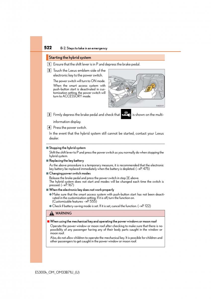 manual  Lexus ES300h VI 6 XV60 owners manual / page 522