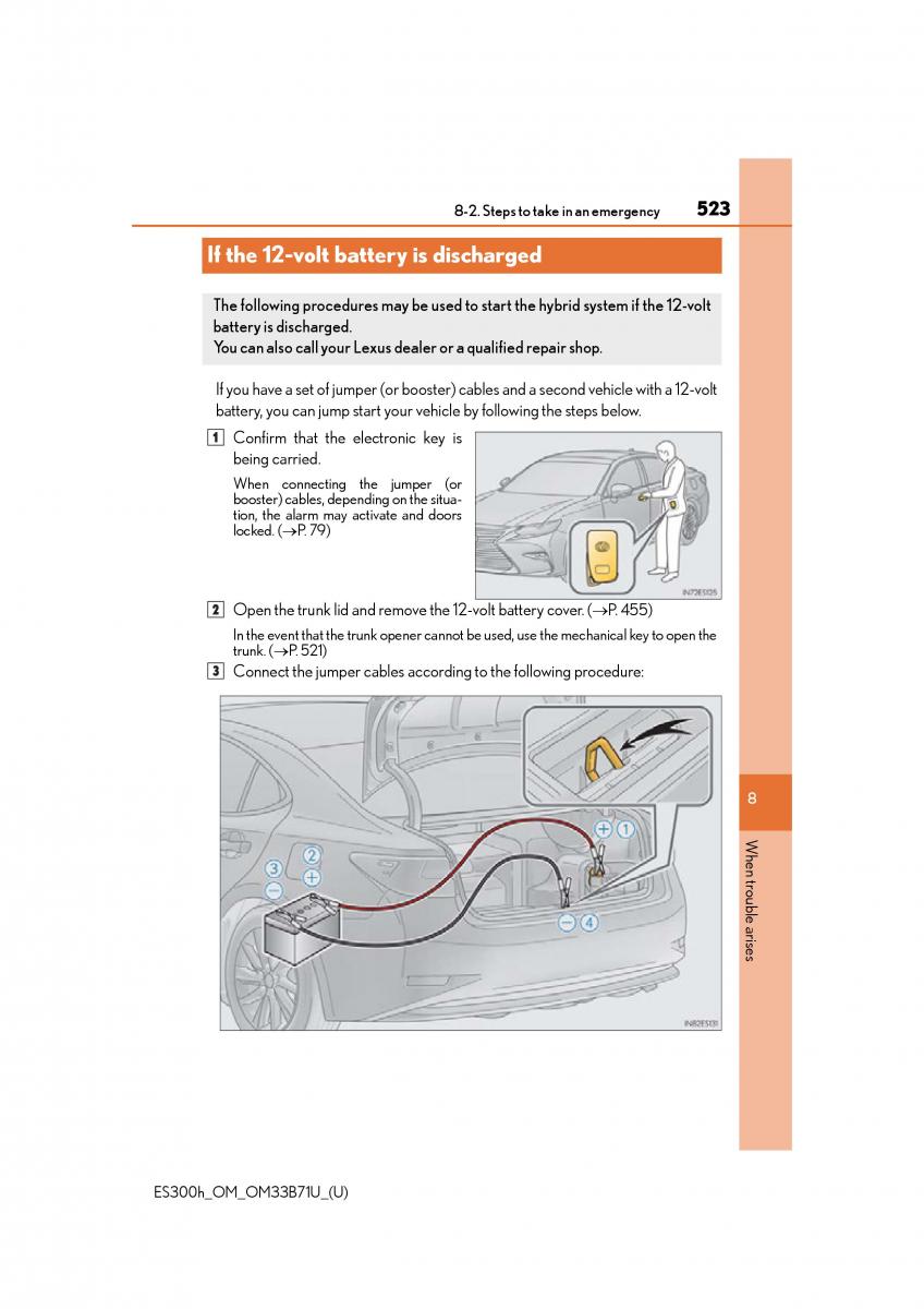 manual  Lexus ES300h VI 6 XV60 owners manual / page 523