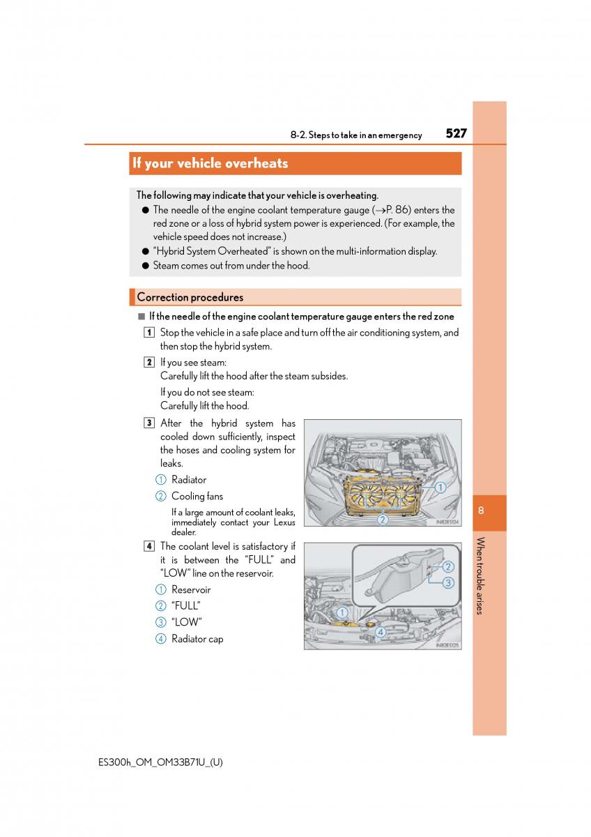 manual  Lexus ES300h VI 6 XV60 owners manual / page 527