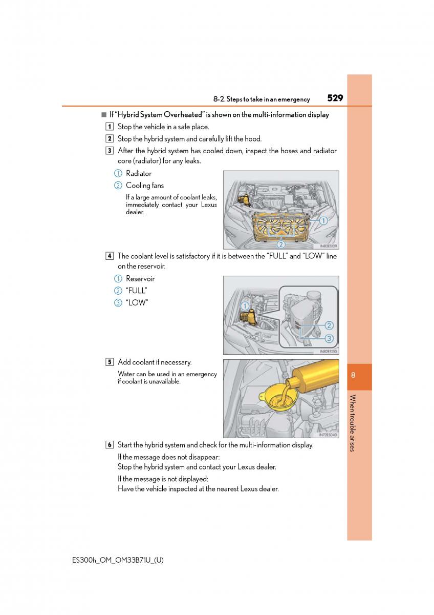 manual  Lexus ES300h VI 6 XV60 owners manual / page 529