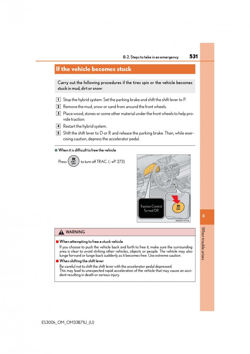 manual  Lexus ES300h VI 6 XV60 owners manual / page 531